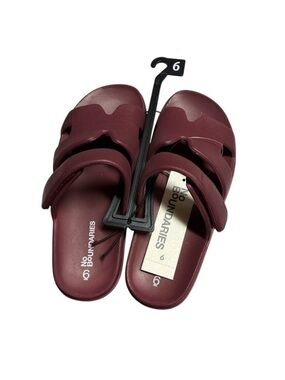 No Boundaries Wine Adjustable Slide Sandals